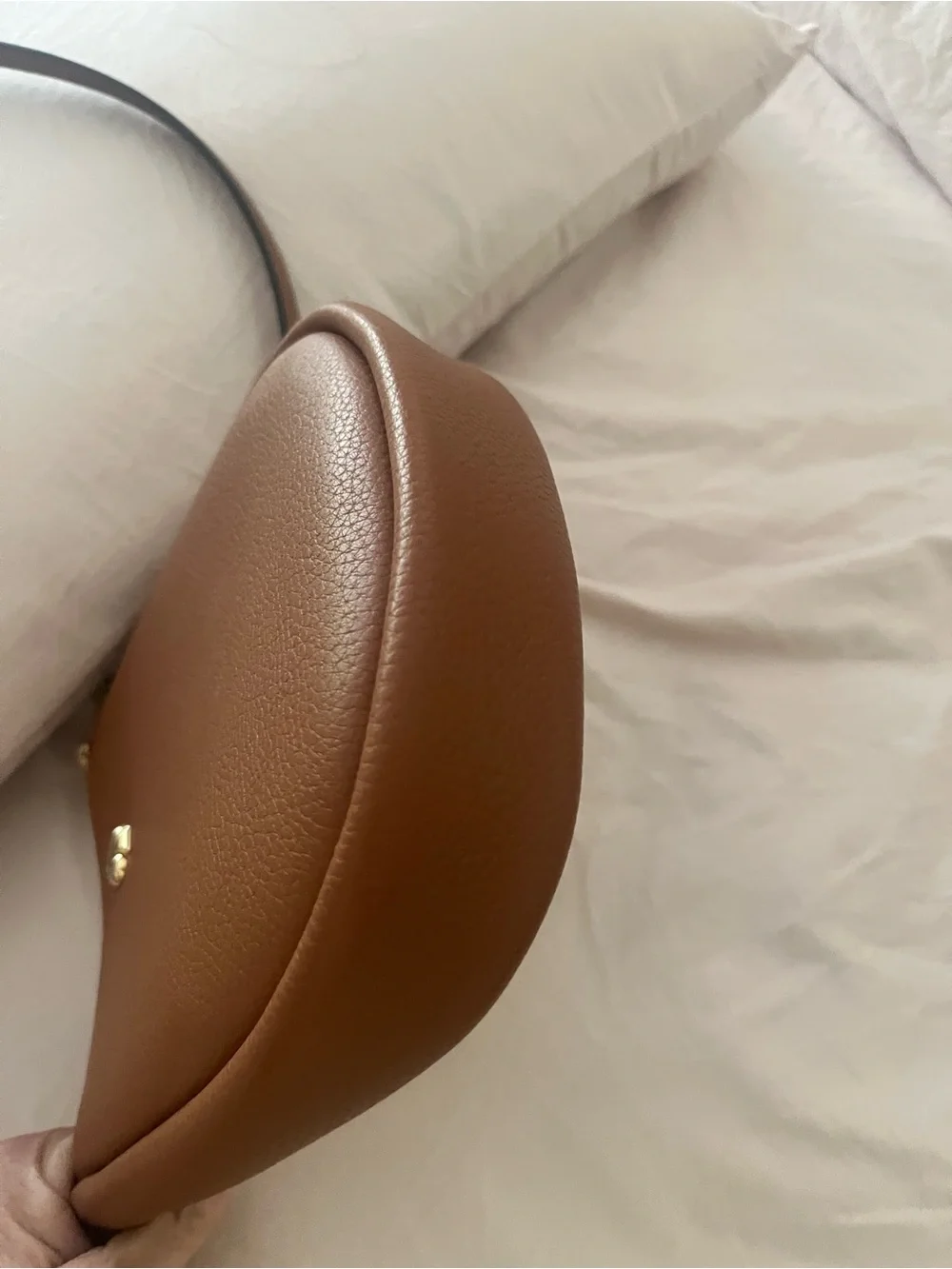 kate spade Cognac Brown Pebble Leather Shoulder Bag with Gold Hardware